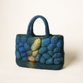 Pebbles Studio Bag, handmade wet-felted wool, studio photo 1