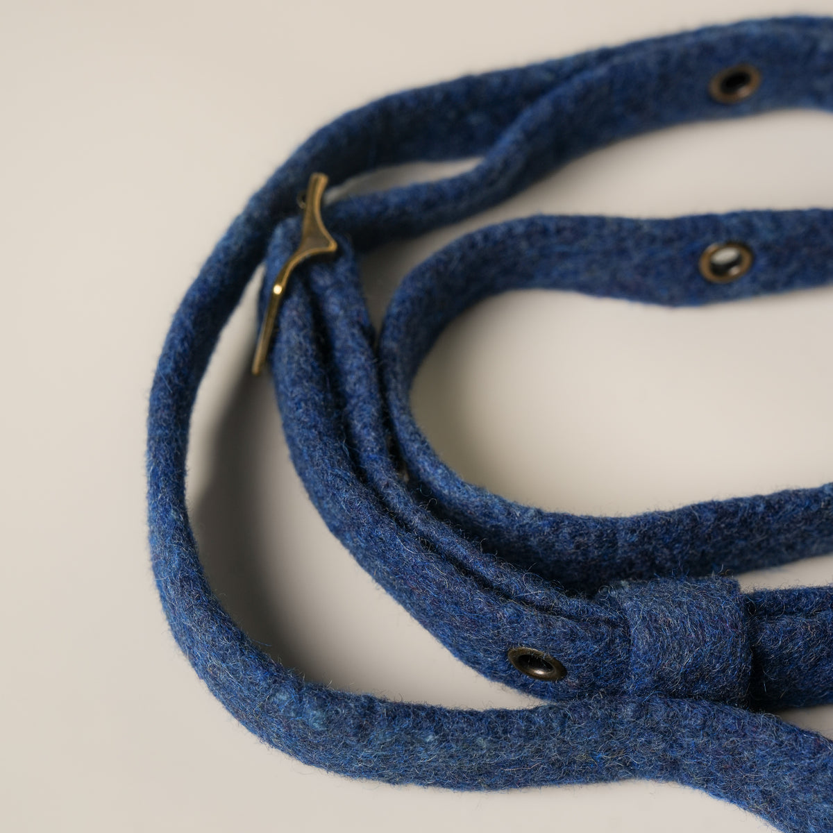 Heron Saddle Bag, handmade wet-felted wool, studio photo 4